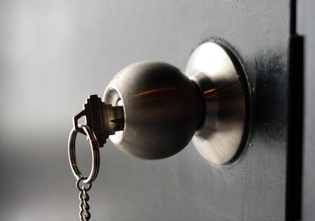Doorknob complete with its very own keyの写真素材