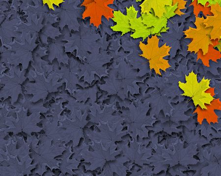 Autum Background with colorful fall leaves falling down from treeの写真素材