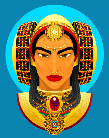 Atlantis queen. The fictional queen of a legendary country. Collective image, made in vectorの写真素材