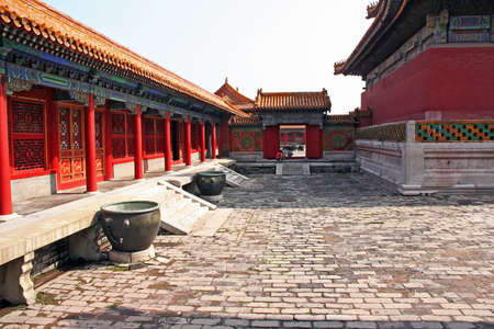 Courtyard of one of the numerous pavillons in the Forbidden City palace inner complex, Beijing, China のeditorial素材