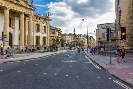 Oxford, England - July 10, 2010  The beginning of Broad Street with numerous historical buildings on July 10, 2010 のeditorial素材