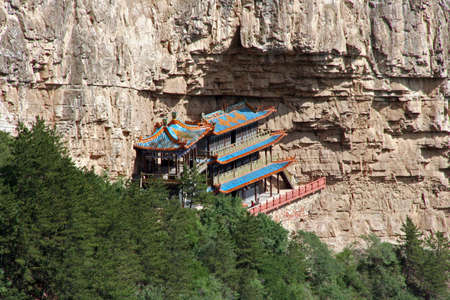 hengshan taoist monastery in Shanxi Province near Datong, Chinaの写真素材