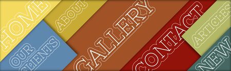 Header with striped menu for website designのイラスト素材