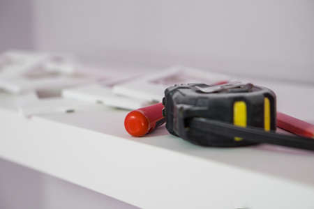 Closeup photo of construction Tools for renovation
