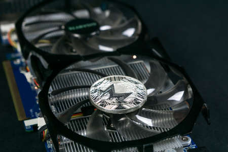 Monero coin on GPU, Cryptocurrency Mining Using Graphic Cardsの写真素材