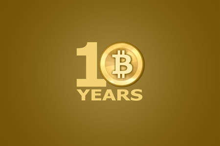 Bitcoin 10th Anniversary of the Genesis Blockの写真素材
