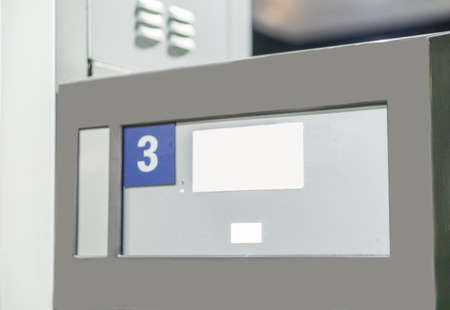 Electronic gas petrol pump displaying the petrol meter - emptyの写真素材