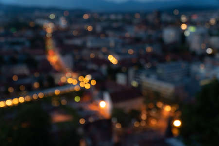light night bokeh city blur at night, background photoの写真素材
