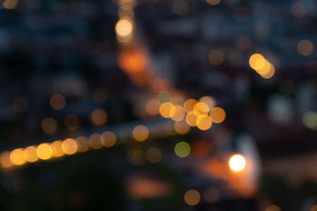 light night bokeh city blur at night, background photoの写真素材