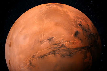 Exploration of Mars the Red planet of the solar system in space. This image elements furnished by...