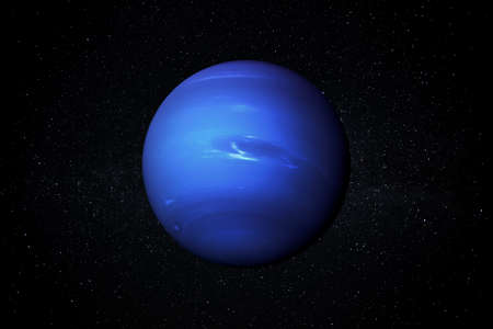 Planet Neptune in the Starry Sky of Solar System in Space.の写真素材