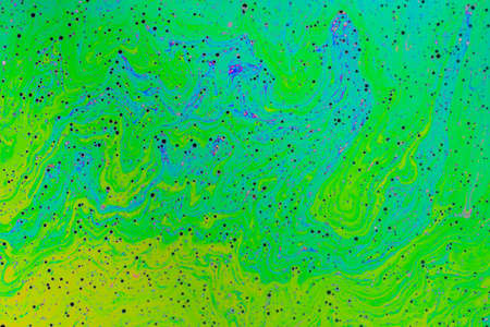 Fluid soap bubble psychedelic colorful abstract art. Surreal patterns with rainbows and waves of...