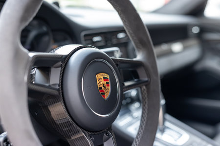 Slovenia, Ljubljana - 27 October 2022: Porsche GT2RS interiorのeditorial素材