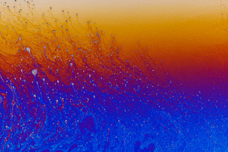 Colorful liquid mixture, blending paints in dynamic abstract fluid texture background, close up...