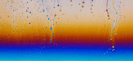 Fluid soap bubble psychedelic colorful abstract art. Surreal patterns with rainbows and waves of...
