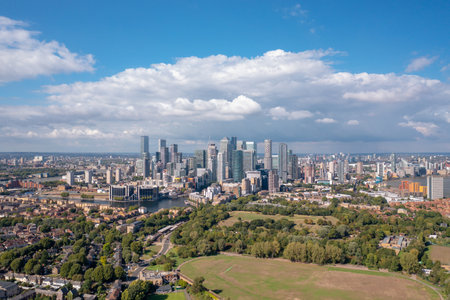 Commercial and residential buildings and skyscrapers of the London metropolis, aerial view. City and people globalization concept.の写真素材