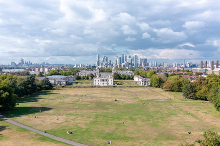Aerial panoramic skyline London, cityscape view.の写真素材