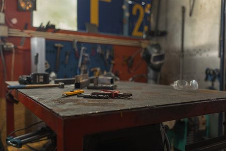 Empty workshop. Metal industry concepts.の写真素材