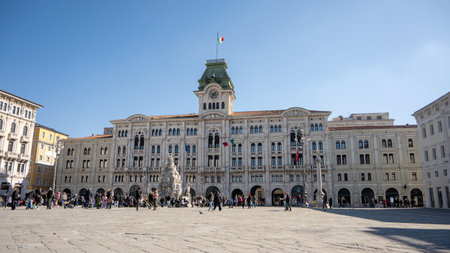 Cityscape of Trieste, Italy - City Hallの写真素材