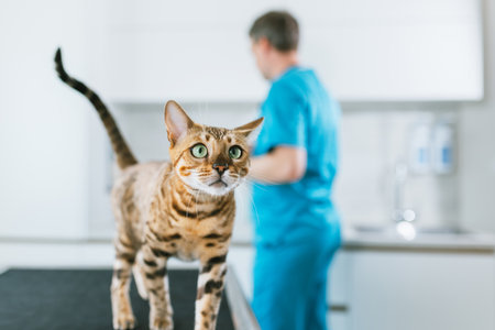 Cute cat at animal vet clinicの写真素材