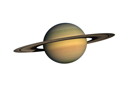 Planet Saturn on transparent background, cut out. This image elements furnished by NASA.の写真素材