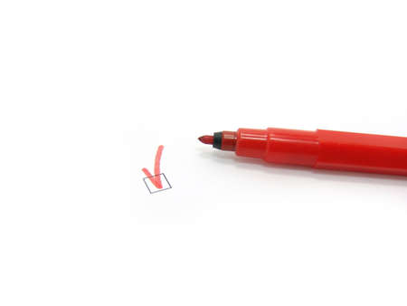 red felt-tip-pen on a white background                         の写真素材