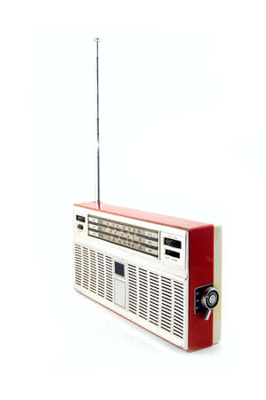 Old radio on a white background. The left-side viewの写真素材