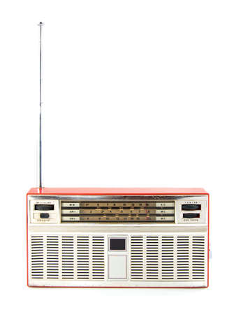 old radio on a white backgroundの写真素材