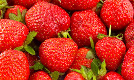 Fresh Ripe Strawberries Full Frame Backgroundの写真素材