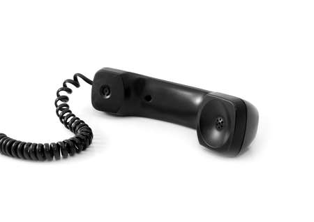 Black telephone tube on a white background.の写真素材