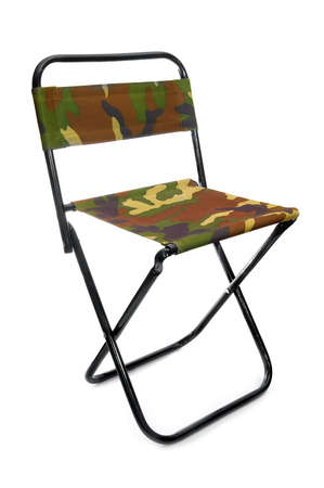 fishing camp-chair on a white backgroundの写真素材