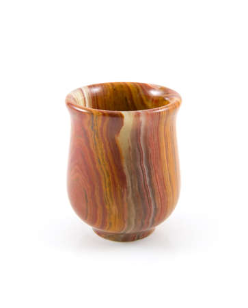 small vase from nephrite on a white backgroundの写真素材