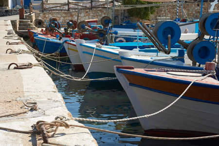 Fishing boats at the pier. Greece. Ammoulianiの写真素材