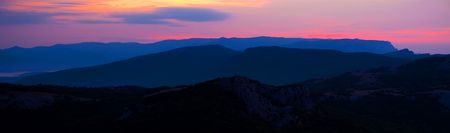 Mountains on Sunriseの写真素材