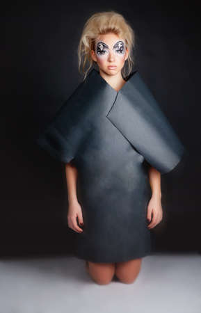 Girl with painted faceの写真素材