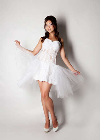 Beautiful bride portrait in studioの写真素材