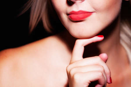 Beautiful blonde girl portrait.の写真素材