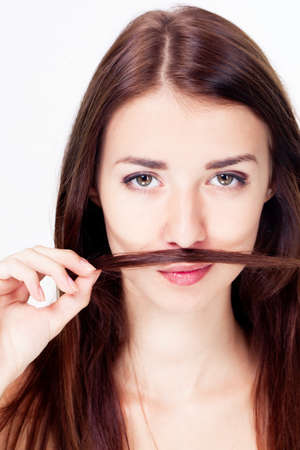 Young woman with beautiful hairの写真素材