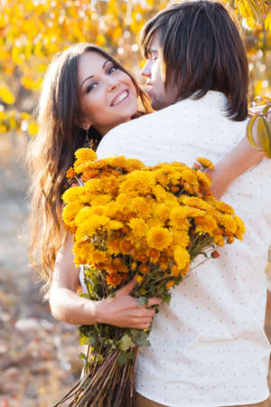 Two lovers in peach gardenの写真素材