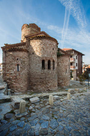 Old basilica in Nessebar town in Bulgariaの写真素材