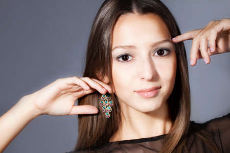 Beautiful brunette girl with healthy hair
