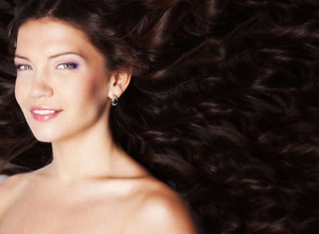 Girl with beautiful long hairの写真素材