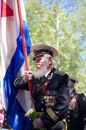 SEVASTOPOL, UKRAINE - MAY 9: Victory Day. The parade of veterans in honor of 68 anniversary of the victory on May 9, 2013 in Sevastopol, Ukraine.のeditorial素材