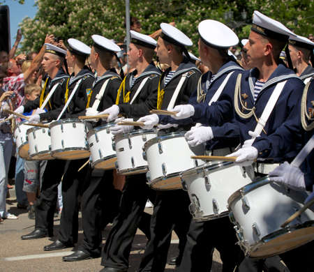 SEVASTOPOL, UKRAINE - MAY 9: Victory Day. The parade of veterans in honor of 68 anniversary of the victory on May 9, 2013 in Sevastopol, Ukraine.のeditorial素材