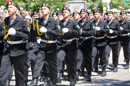 SEVASTOPOL, UKRAINE - MAY 9: Victory Day. The parade of veterans in honor of 68 anniversary of the victory on May 9, 2013 in Sevastopol, Ukraine.のeditorial素材
