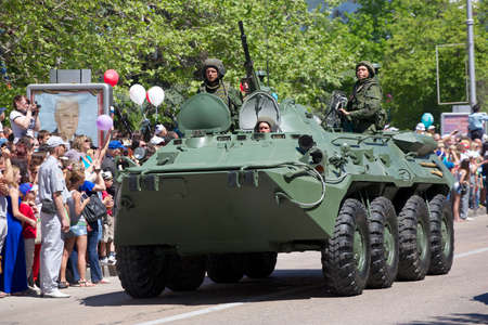 SEVASTOPOL, UKRAINE - MAY 9: Victory Day. The parade of veterans in honor of 68 anniversary of the...