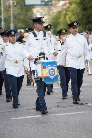 SEVASTOPOL, UKRAINE - JUNE 14. Russian military orchestra on "Sevastopol Military Tattoo Festival 2013" on june 14, 2013 in Sevastopol, Ukraineのeditorial素材