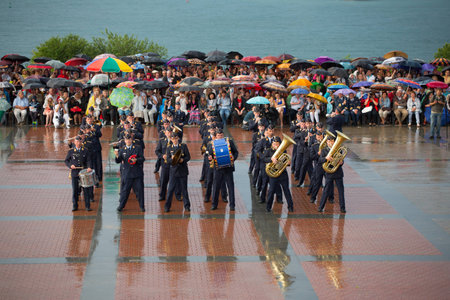 SEVASTOPOL, UKRAINE - JUNE 14. Dutch military orchestra on Sevastopol Military Tattoo Festival 2013...