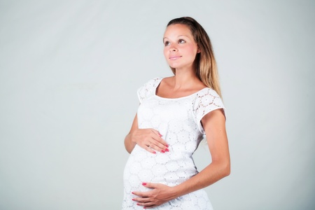 Pregnant woman in studio