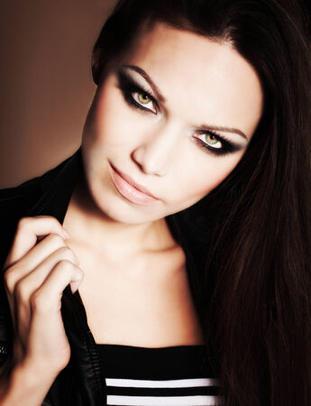 Young woman portrait in studioの写真素材